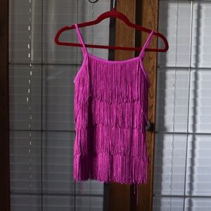 Magenta Tassel Dance Tank Top